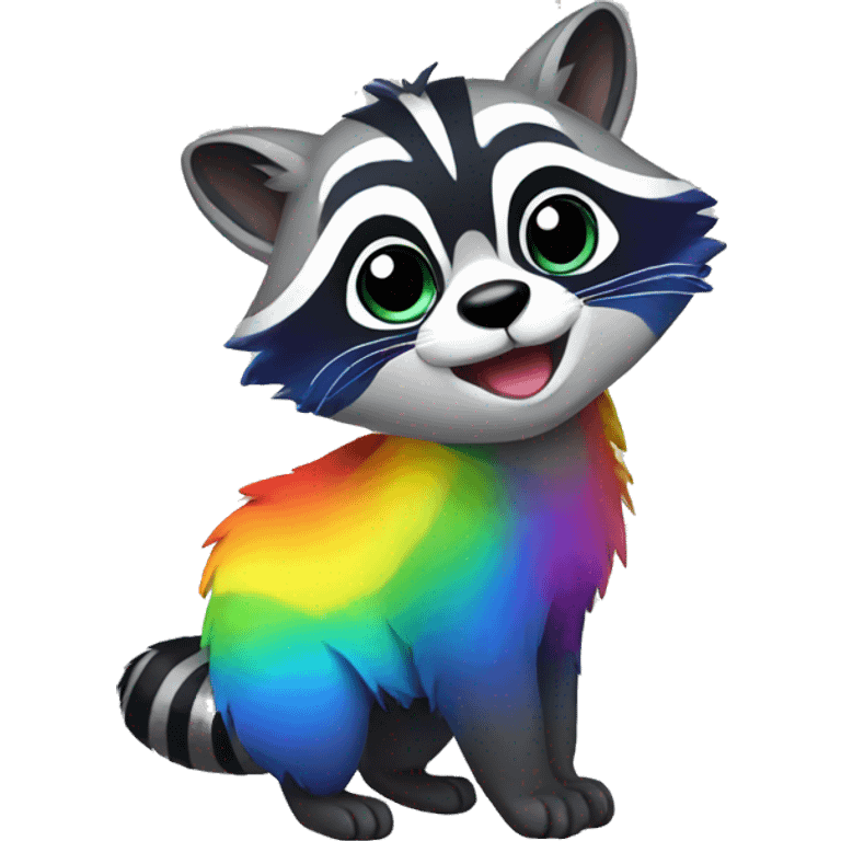 Rainbow Raccoon Full Body emoji