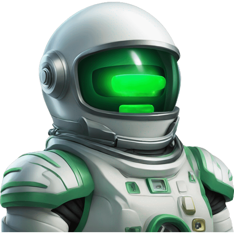 Space helmet with green LED $$ for eyes   emoji