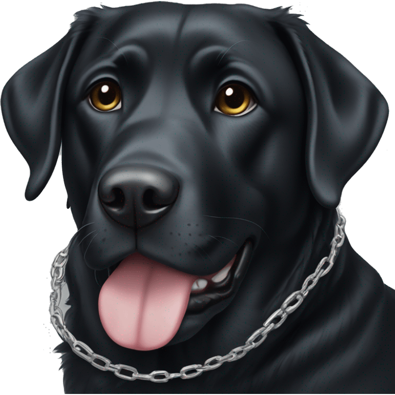 black lab with silver chain emoji