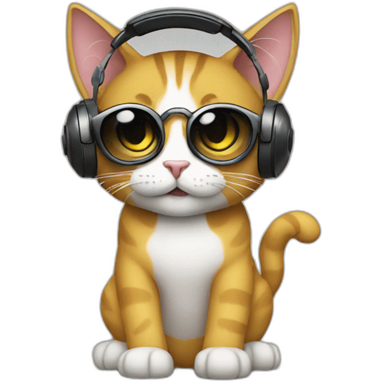 A DJ cat emoji