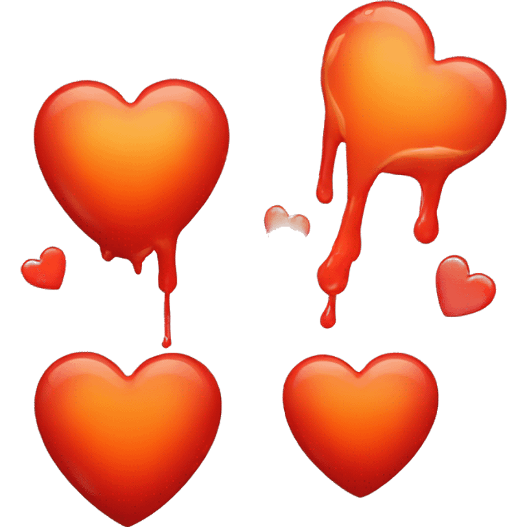 bleeding red heart glowing red-orange emoji