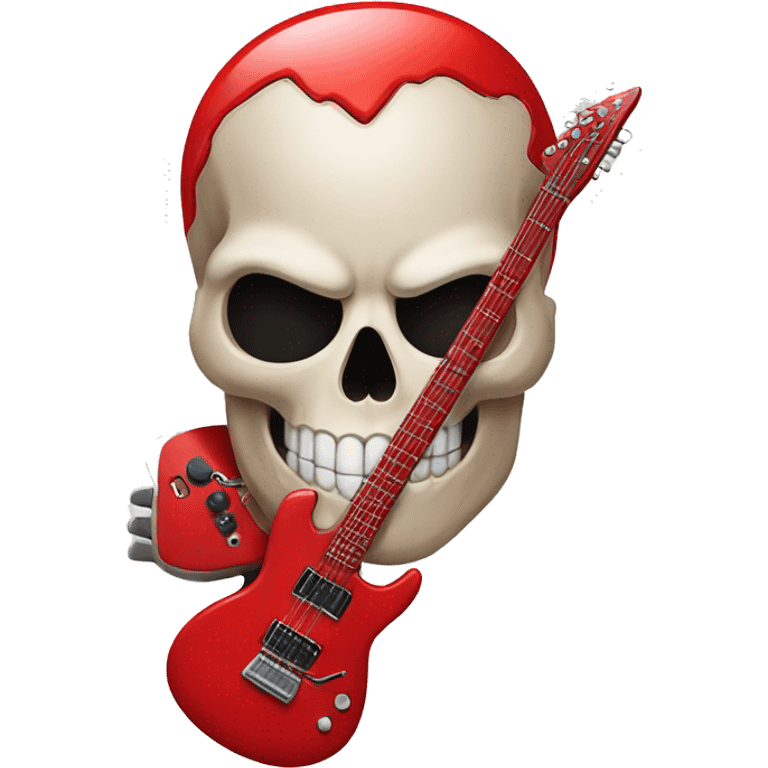 skull with a red eletric guitar emoji