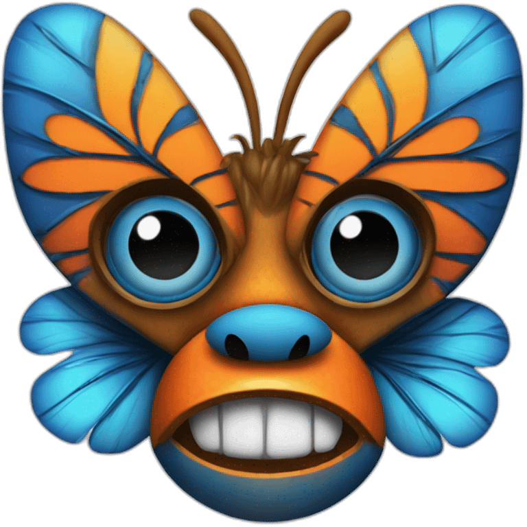 Tiki with colors blue and orange-butterfly-tornado-fun-love-eyelasch emoji