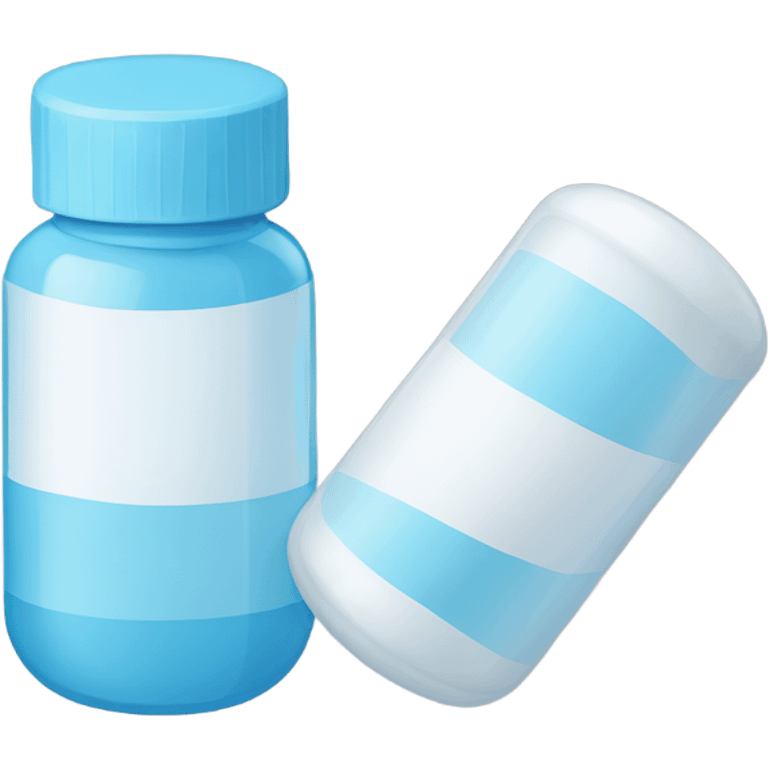 white and light blue pill bottle emoji