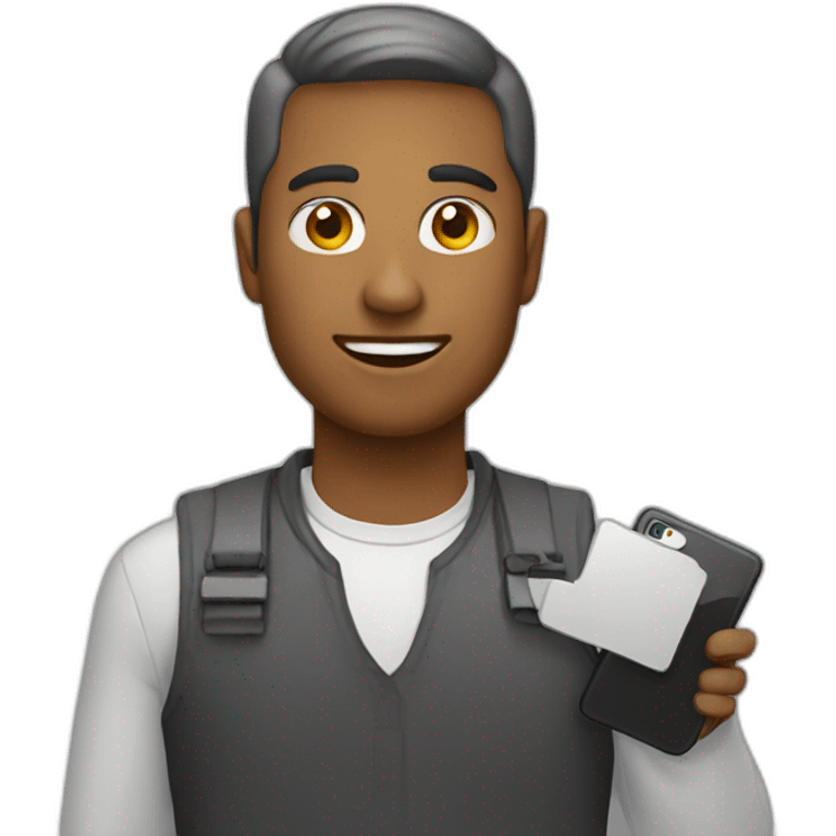 man with mobile by google material icon emoji