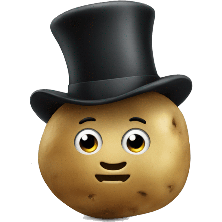 a potato wearing a top hat emoji