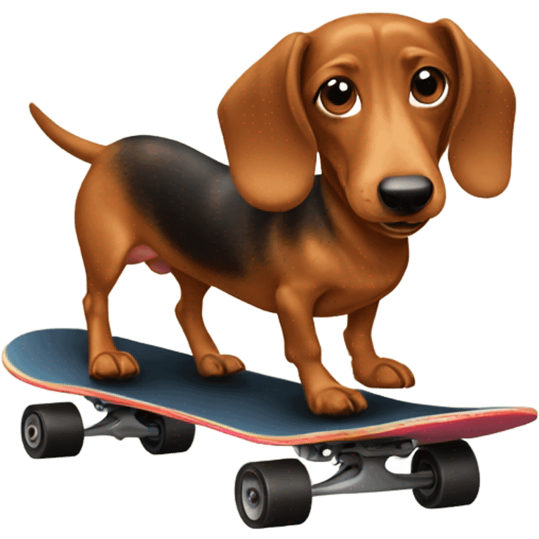 Wiener Dog on a skateboard  emoji