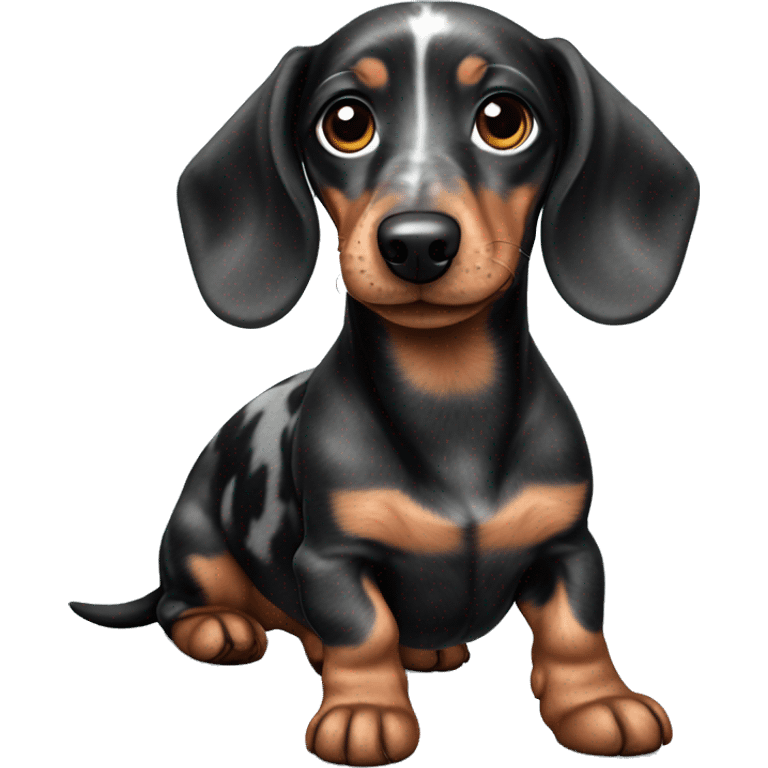 Black Merle mini dachshund  emoji