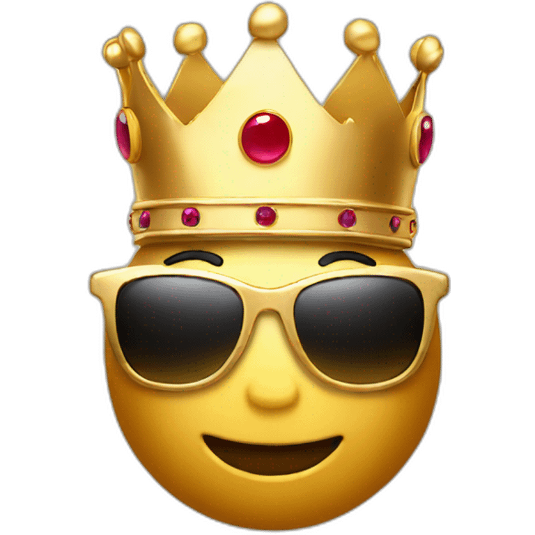 Golden emoji with sunglasses and crown emoji