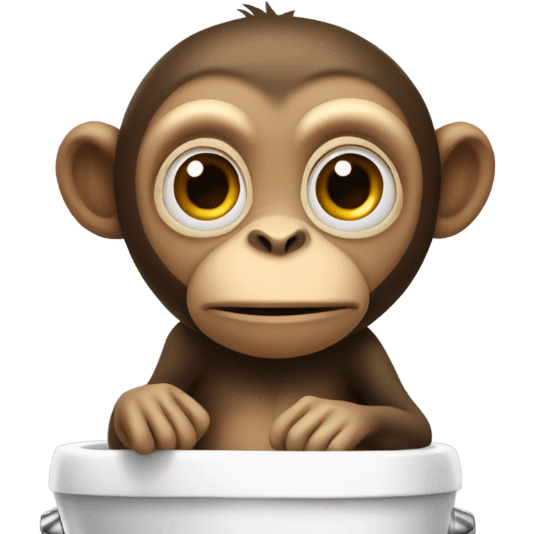 Monkey on toilet emoji