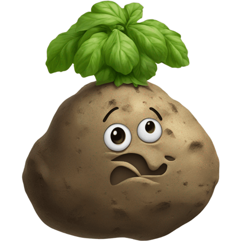 Potato climbing a mountain emoji