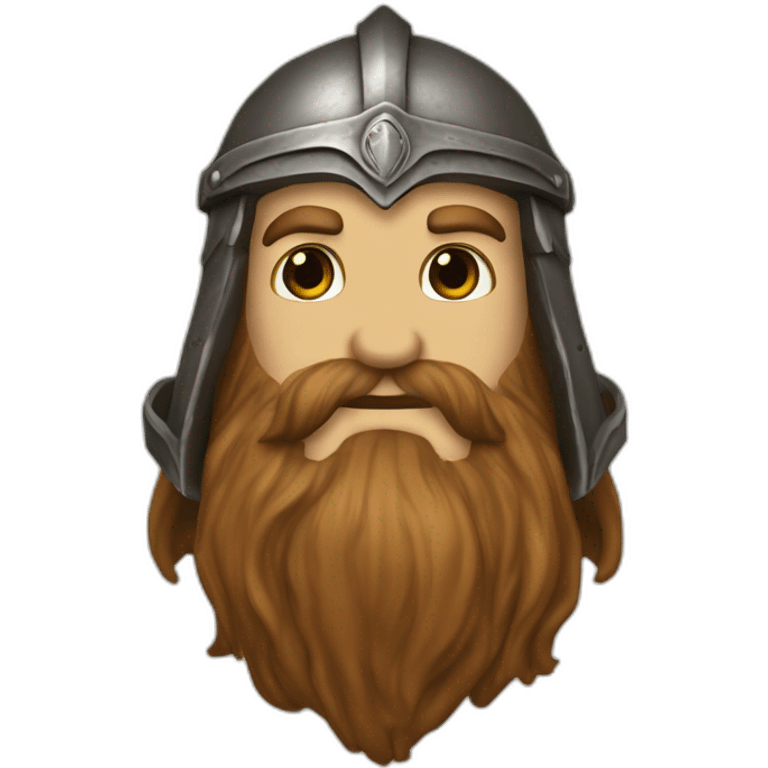 gimli lord of the rings brown beard wearing helme emoji