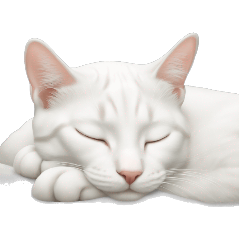 white cate sleeping emoji