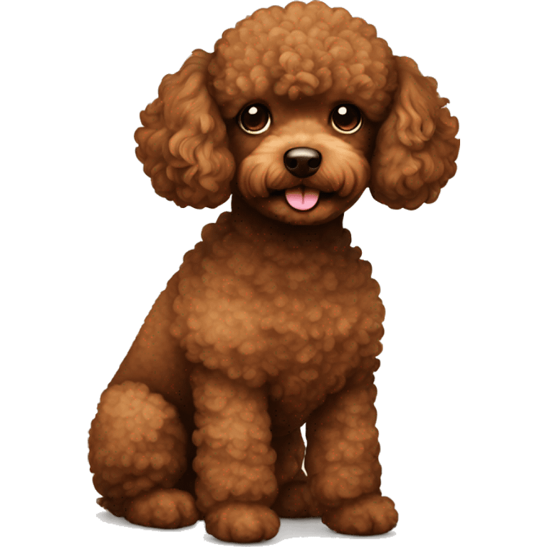 Cute Brown toypoodle emoji