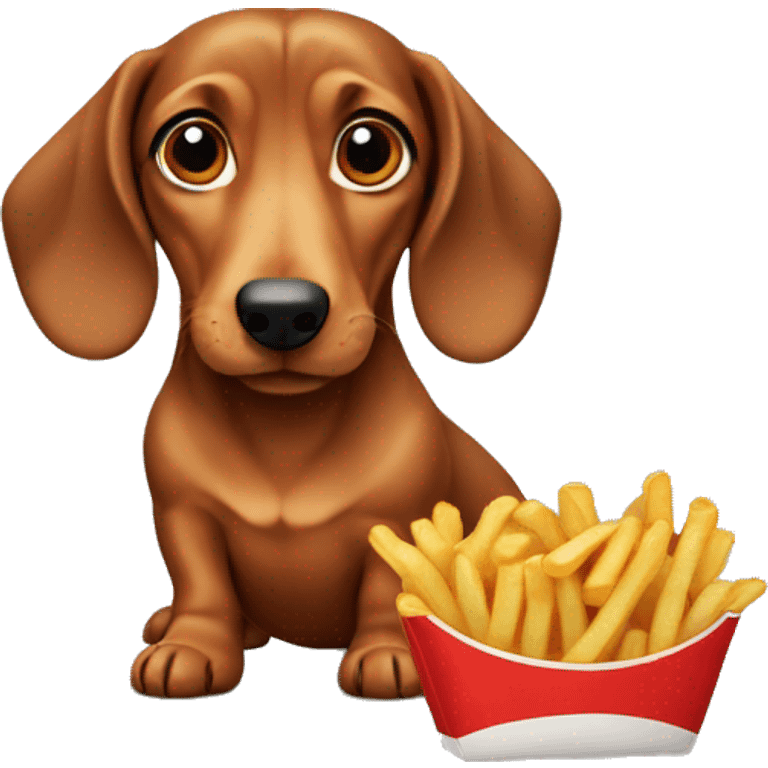 daschund with french fries emoji