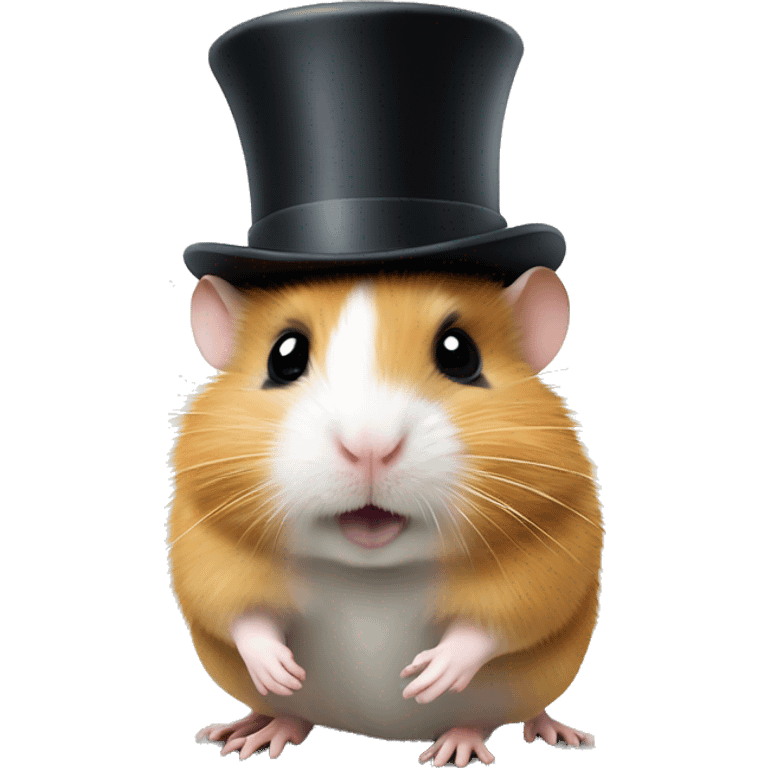 Hamster with a top hat and monical emoji