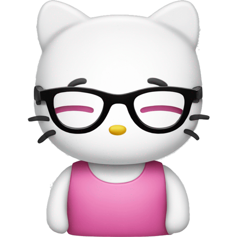 hello kitty with glasses on emoji