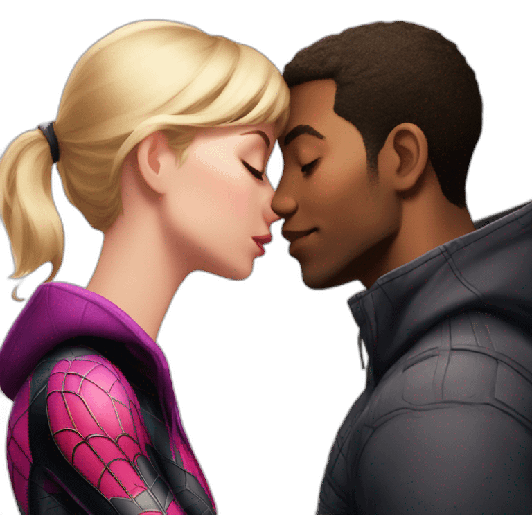 Miles morales kissing Gwen Stacey emoji