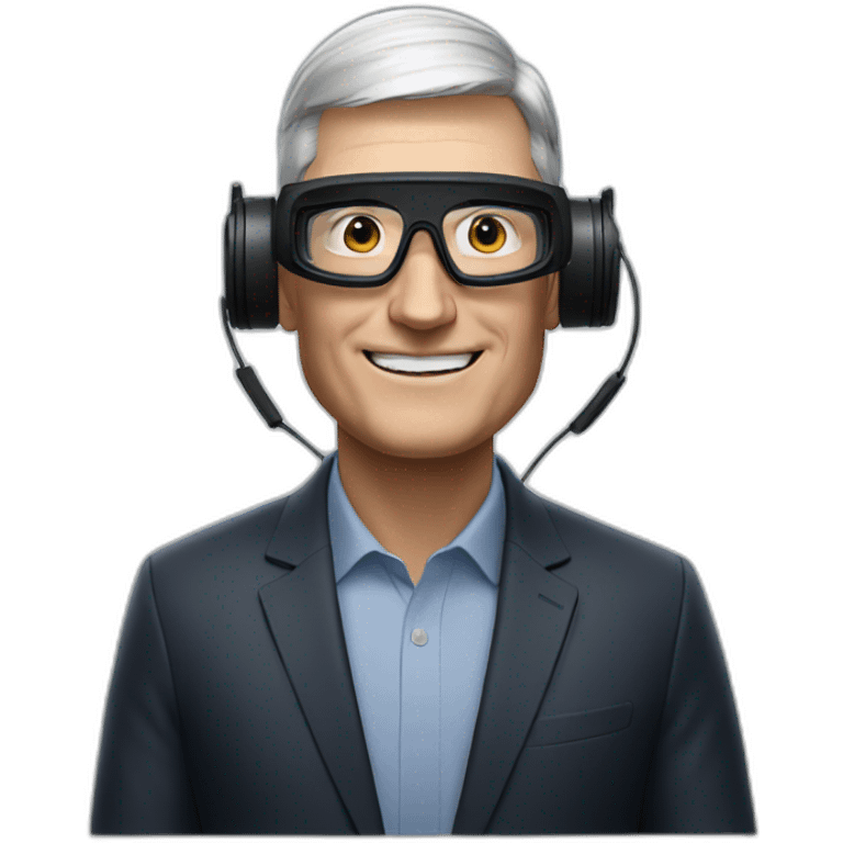 tim cook with VR emoji