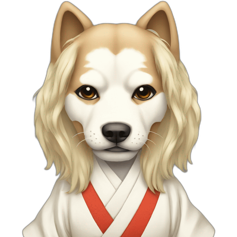 hot-guy-noh-dog-mask-longhair-japanese-kimono emoji