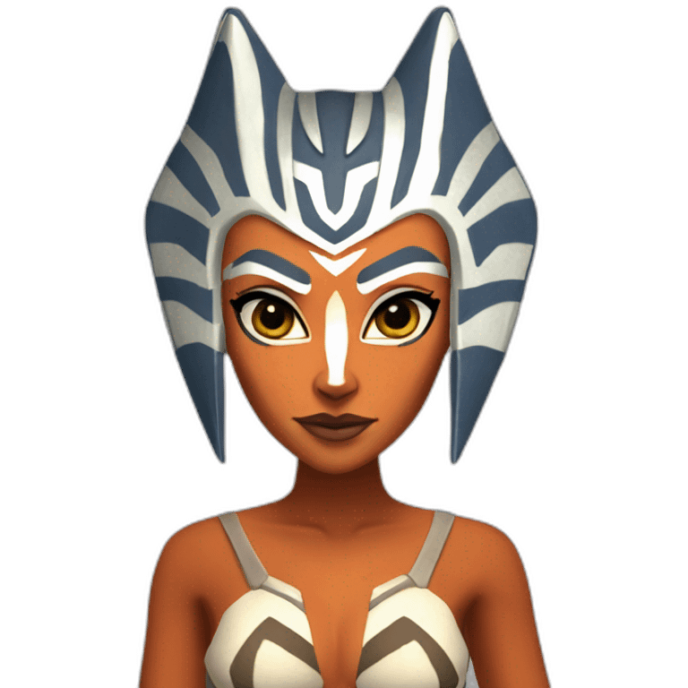 Sexy Ahsoka Tano (portrait, front facing) bikini (small horns) (clone wars season 7) emoji