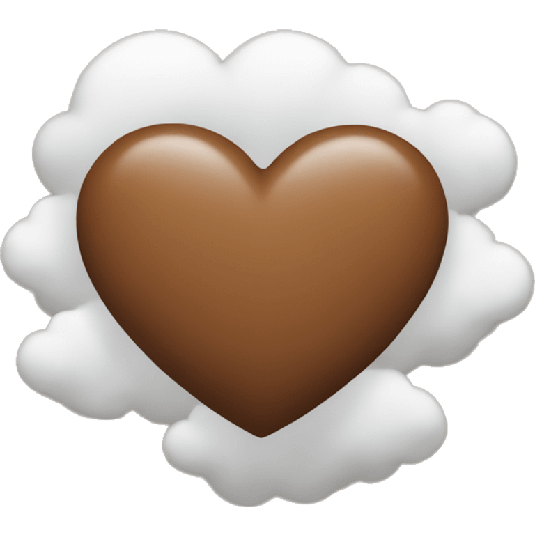 brown heart with small clouds emoji