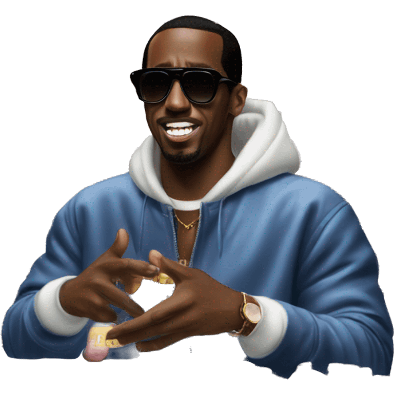 P Diddy with 1000 bottles of baby oil emoji