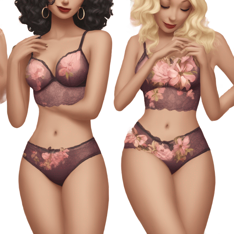 Lingerie with flower emoji