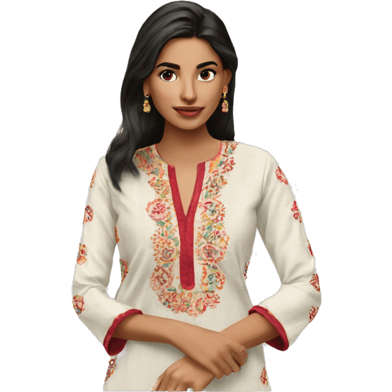 A model in embroidered kurta  emoji