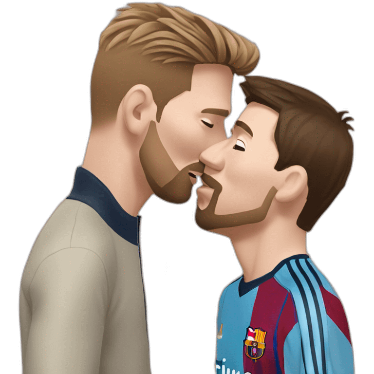 adolph and Lionel Messi kissing emoji