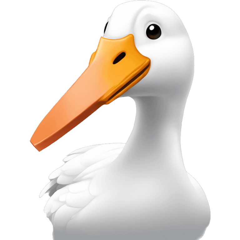 white goose holding a knife in its beak emoji