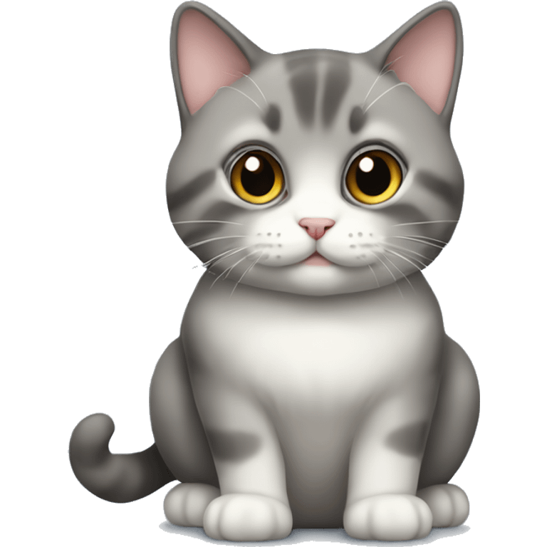 Gray munchkin cat sitting  emoji