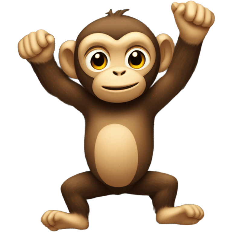 Monkey climbing on a rock wall in the Amazon  emoji