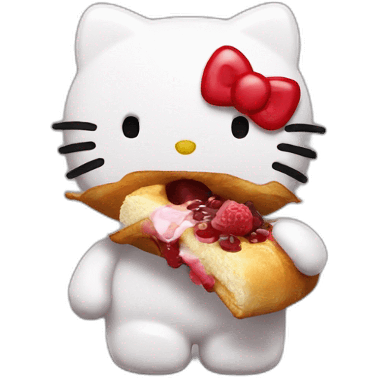 Hello kitty eating cinamon rom emoji