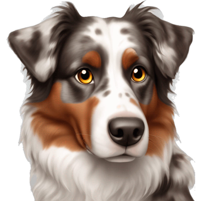 red merle australian shepherd with brown eyes emoji