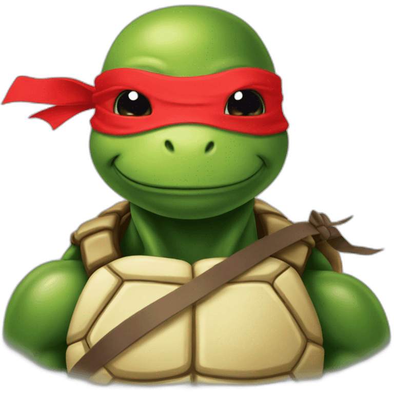 ninja turtle with red ruban emoji