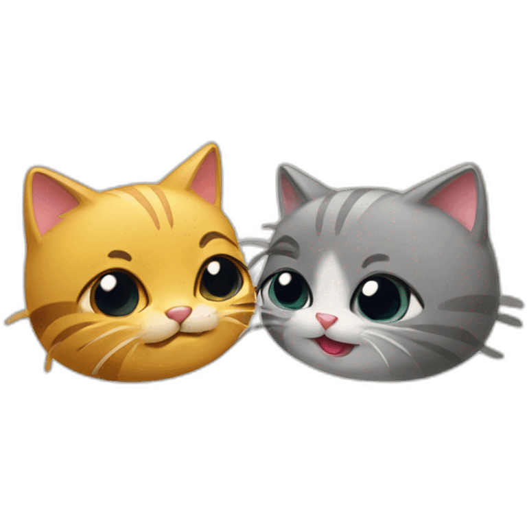 Un chat qui fait un bisou à un autre chat emoji