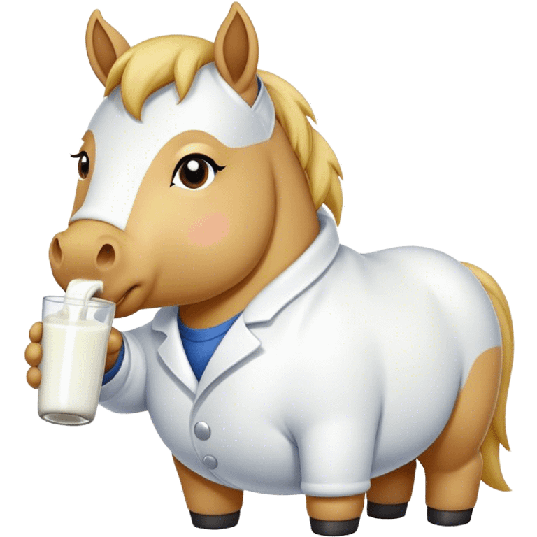 fat pony drinking milk emoji