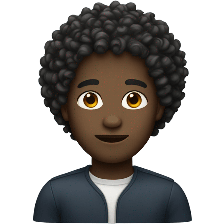 Black person with curly hair  emoji