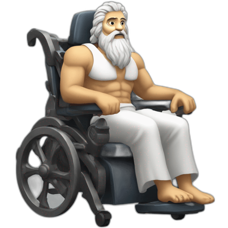 zeus on a wheeling chair emoji