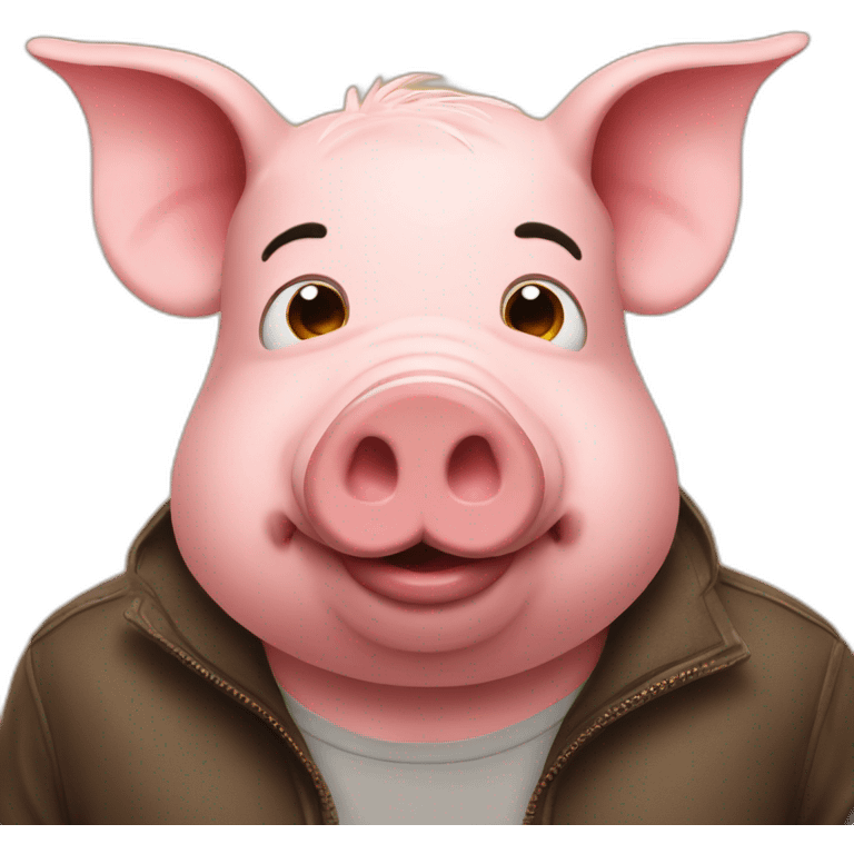 Pig with shit on his head emoji