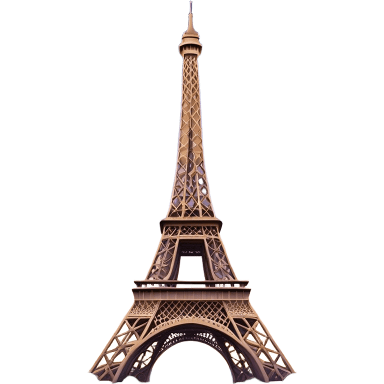 Cinematic Realistic Eiffel Tower Landmark Emoji, depicted with the iconic iron lattice structure against a twilight sky rendered with dramatic, luminous lighting and intricate detail. emoji