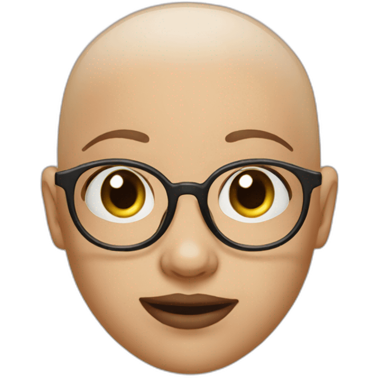 Bald gir with round glasses emoji