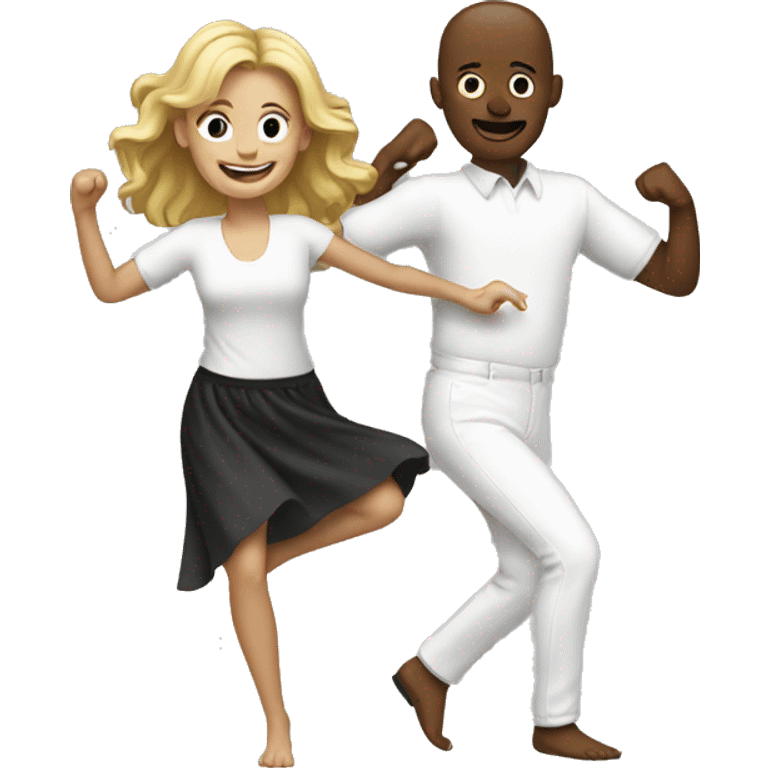 2 white people dancing  emoji