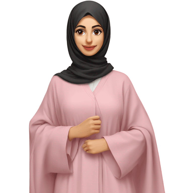 iranian girl pastel pink abaya emoji