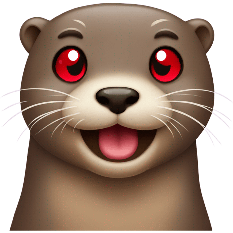 Otter has red hearts for eyes emoji