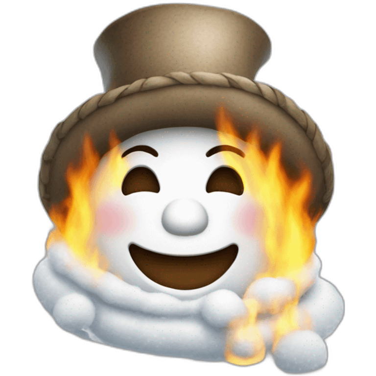 Bonhomme de neige en feu emoji