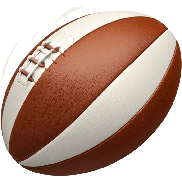 Cinematic Realistic image of a rugby ball in mid-action, with dynamic motion blur and finely rendered leather textures, set against a sunlit, energetic field that underscores its robust athleticism emoji