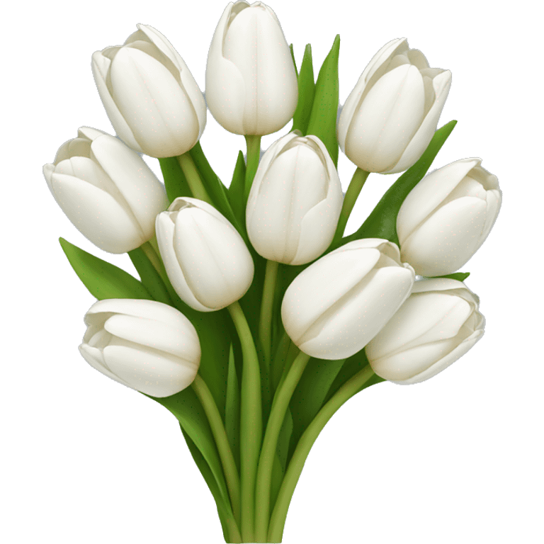 white tulip bouquet  emoji