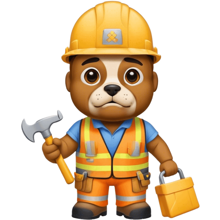 Bulldog construction worker emoji